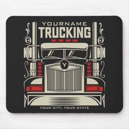 Personalized Trucking 18 Wheeler BIG RIG Trucker Muismat (Voorkant)
