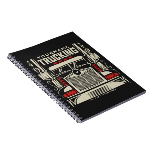 Personalized Trucking 18 Wheeler BIG RIG Trucker Notitieboek (Rechterzijde)