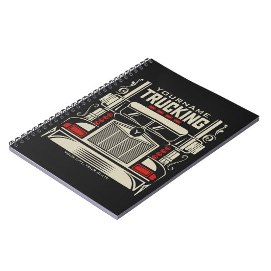 Personalized Trucking 18 Wheeler BIG RIG Trucker Notitieboek (Linkerzijde)