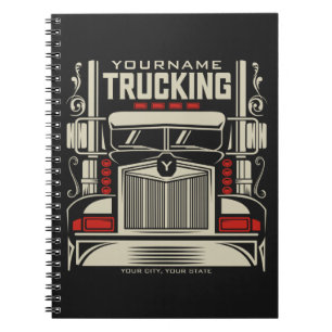 Personalized Trucking 18 Wheeler BIG RIG Trucker Notitieboek
