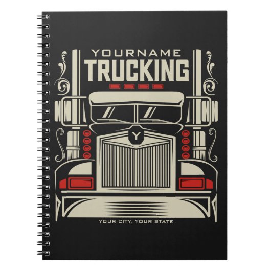 Personalized Trucking 18 Wheeler BIG RIG Trucker Notitieboek (Voorkant)
