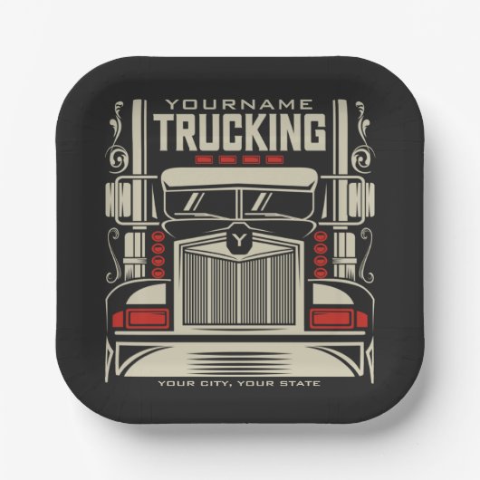 Personalized Trucking 18 Wheeler BIG RIG Trucker Papieren Bordje (Voorkant)
