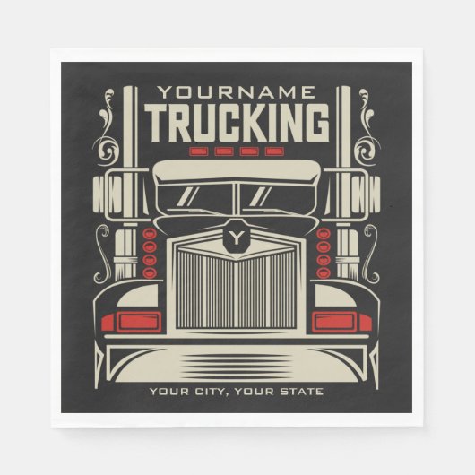 Personalized Trucking 18 Wheeler BIG RIG Trucker Servet (Voorkant)