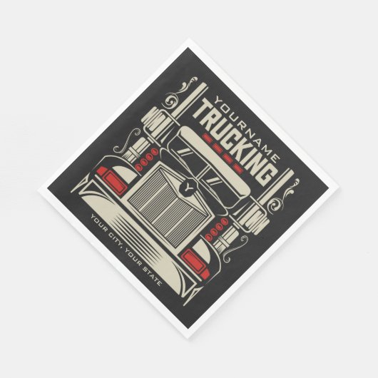 Personalized Trucking 18 Wheeler BIG RIG Trucker Servet (Hoek)