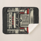 Personalized Trucking 18 Wheeler BIG RIG Trucker Sherpa Deken (Voorkant (horizontaal))
