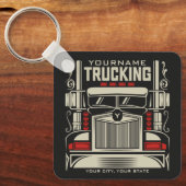 Personalized Trucking 18 Wheeler BIG RIG Trucker Sleutelhanger (Voorkant)