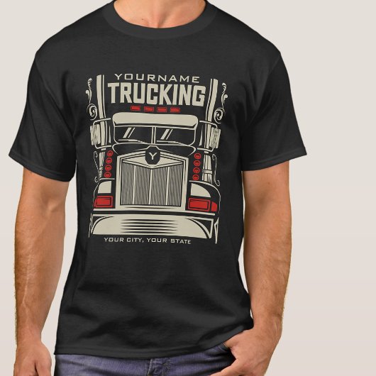 Personalized Trucking 18 Wheeler BIG RIG Trucker T-shirt
