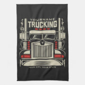 Personalized Trucking 18 Wheeler BIG RIG Trucker Theedoek (Verticaal)
