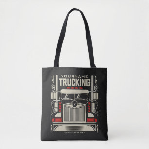 Personalized Trucking 18 Wheeler BIG RIG Trucker Tote Bag