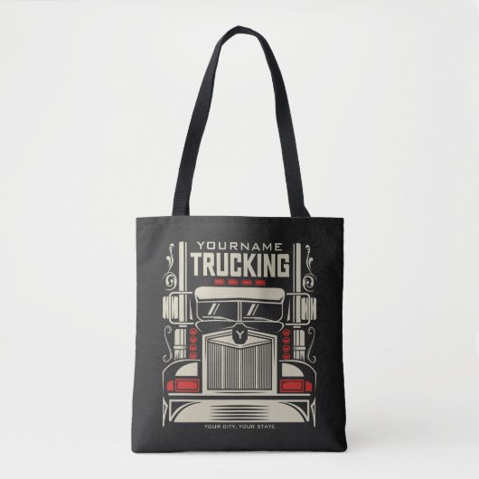 Personalized Trucking 18 Wheeler BIG RIG Trucker Tote Bag (Voorkant)