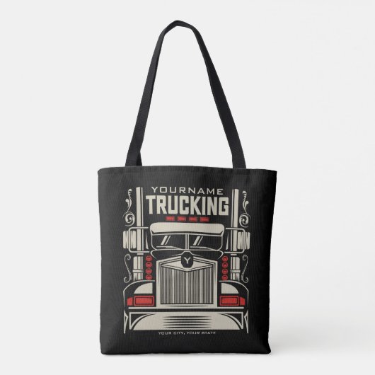 Personalized Trucking 18 Wheeler BIG RIG Trucker Tote Bag (Achterkant)