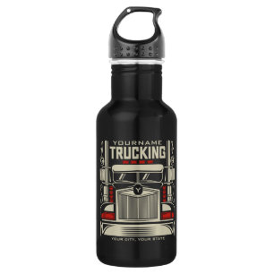Personalized Trucking 18 Wheeler BIG RIG Trucker Waterfles