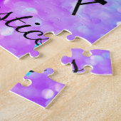 PERSONALIZED TURNEN PAARSE BLAUWE GRADIËNT LEGPUZZEL (Zijkant)