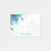 Personalized Turquoise Floral  Post-it® Notes (Voorkant)