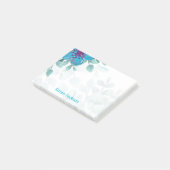 Personalized Turquoise Floral  Post-it® Notes (Schuin)