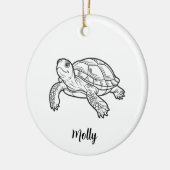 Personalized Turtle Christmas Keramisch Ornament (Links)