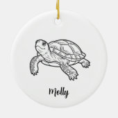 Personalized Turtle Christmas Keramisch Ornament (Achterkant)