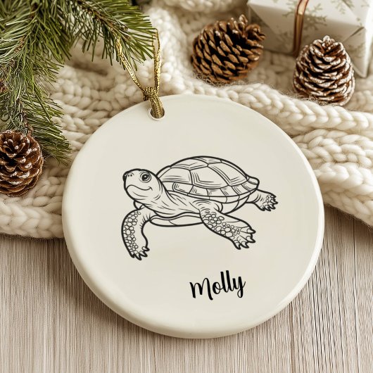 Personalized Turtle Christmas Keramisch Ornament