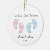 Personalized Twin Babies Footprint Ornament (Links)