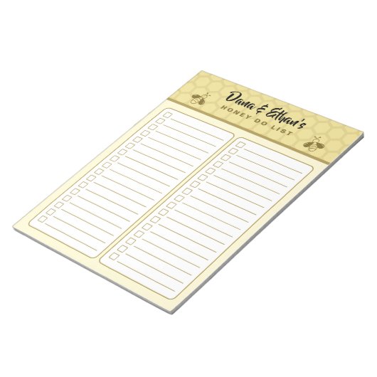Personalized Two Column Honey Do List Notepad Notitieblok (Schuin)