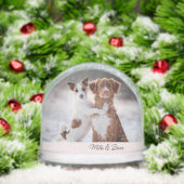 Personalized two dogs photo two names sneeuwbol (Kerstmis)