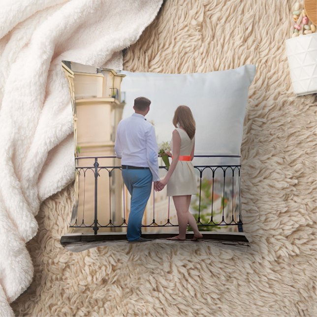 Personalized Two Photo Throw Pillow Kussen (Deken)
