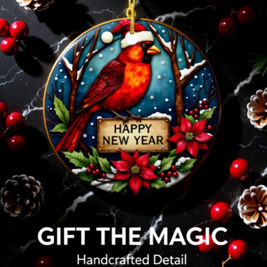 Personalized Two-Sided Cardinal Ornament 