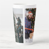 Personalized Two Sided Family Christmas Photo  Latte Mok (Voorkant)