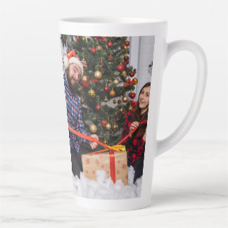 Personalized Two Sided Family Christmas Photo  Latte Mok