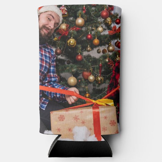 Personalized Two Sided Family Christmas Photo Seltzer Blikjeskoeler (Voorkant)