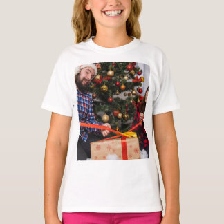 Personalized Two Sided Family Christmas Photo  T-shirt