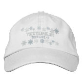 Personalized Two Text Lines Snowflakes Winter Geborduurde Pet (Voorkant)