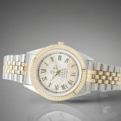 Personalized Two-Tone Couple’s Heartline Horloge