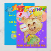 Personalized two years old birthday greeting card  feestdagenkaart (Voorkant / Achterkant)
