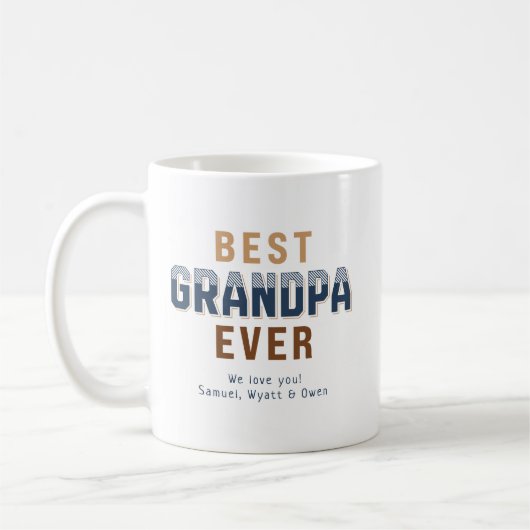 Personalized Typography Design Best Grandpa Ever Koffiemok (Links)