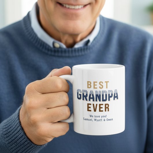 Personalized Typography Design Best Grandpa Ever Koffiemok