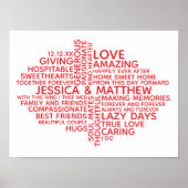 Personalized Typography Word Cloud for Couples Poster (Voorkant)