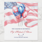 Personalized U.S. Military Retirement Wijn Etiket (Enkel label)