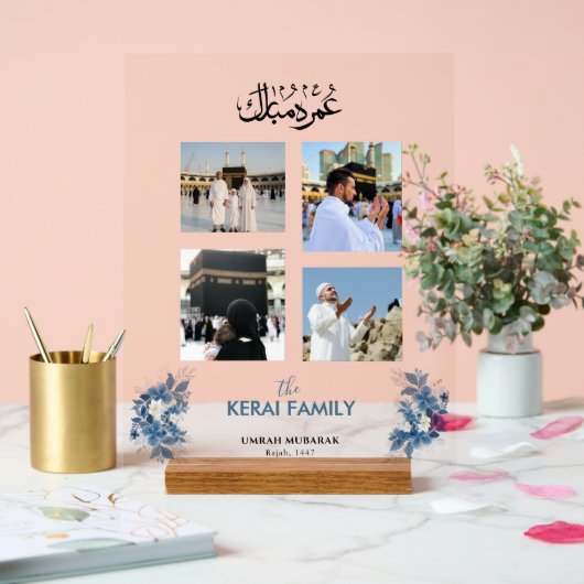 Personalized Umrah Mubarak Photo Collage Acrylic  Acryl Bord (Huwelijk)