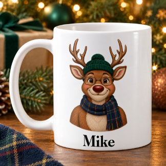 Personalized Uncle Christmas Mug Cute Reindeer Koffiemok