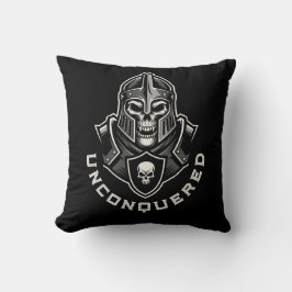 Personalized UNCONQUERED Skull Knight Throw Pillow Kussen