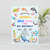 Personalized Under the Sea Downloadable Birthday I Kaart (Staand voorkant)