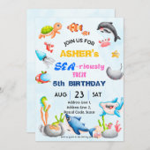 Personalized Under the Sea Downloadable Birthday I Kaart (Voorkant / Achterkant)