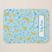 Personalized Under the Stars Soft Blanket - Baby Sherpa Deken (Voorkant (horizontaal))