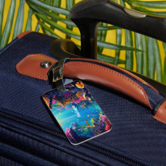 Personalized Underwater Coral Reef Luggage Tag Bagagelabel