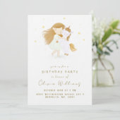 Personalized Unicorn Birthday Invitation for Girls Kaart (Staand voorkant)