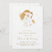 Personalized Unicorn Birthday Invitation for Girls Kaart (Voorkant / Achterkant)