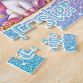 Personalized Unicorn Happy Easter Legpuzzel (Zijkant)