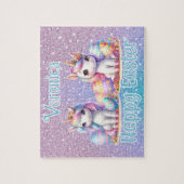 Personalized Unicorn Happy Easter Legpuzzel (Verticaal)