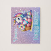 Personalized Unicorn Happy Easter Legpuzzel (Verticaal)